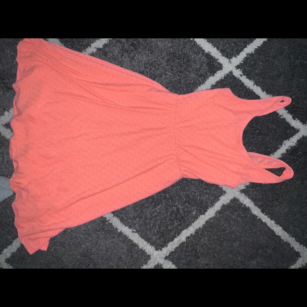 Coral short/medium length dress